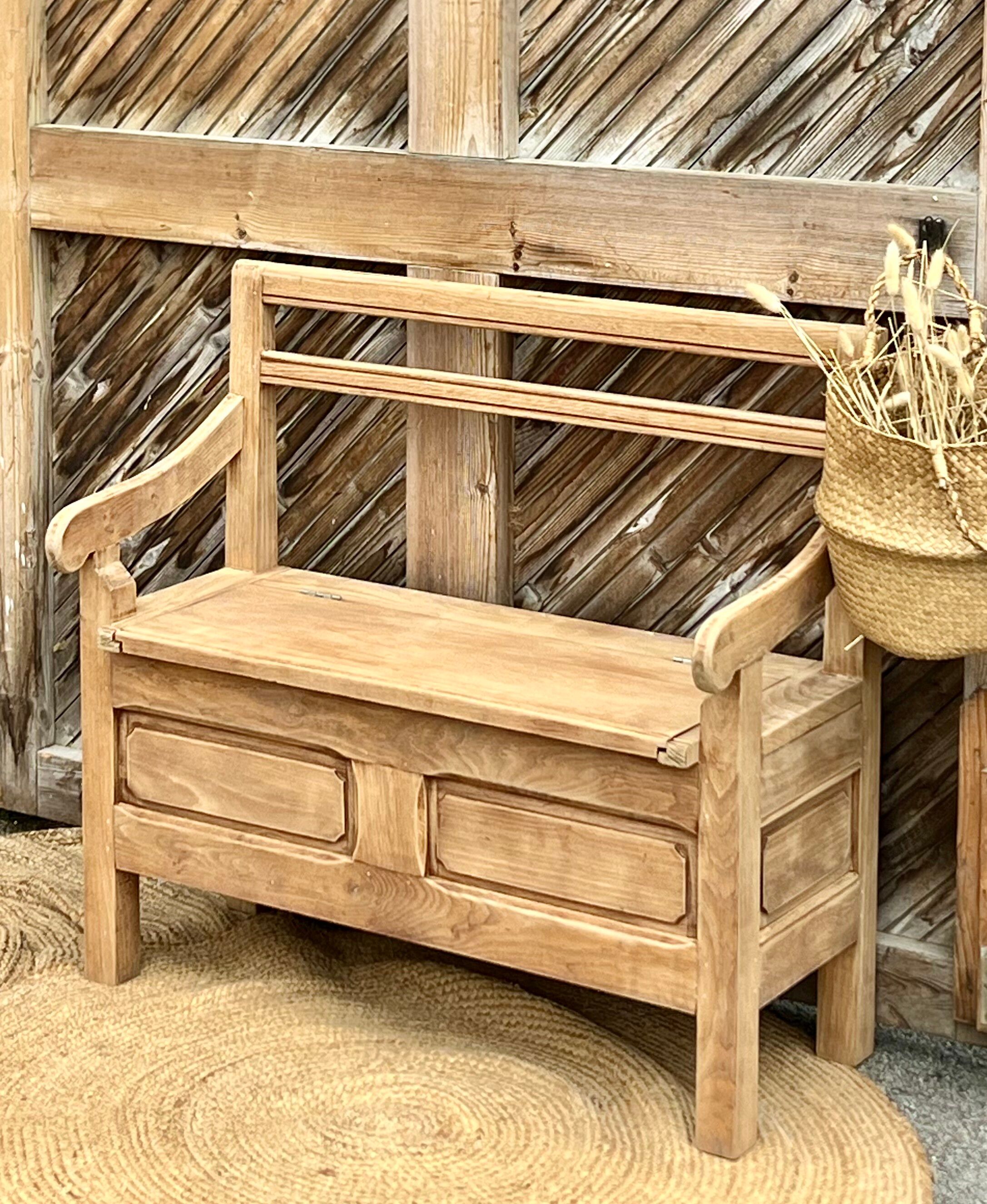 Antique solid oak chest bank