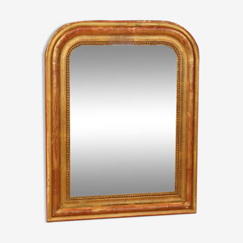 Miroir louis philippe doré à la feuille d'or
