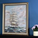 Swedish Mid-Century Oil on Canvas " Blåklocka" by S. Borgström