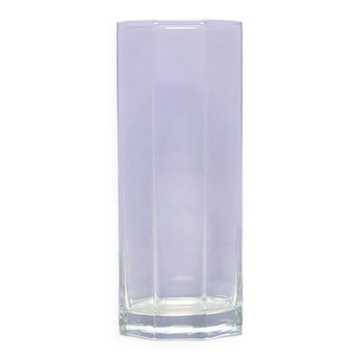 vase en verre vintage à 8 côtés