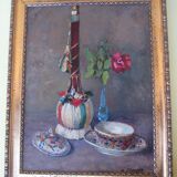 Old painting, oil on cardboard, René Champion