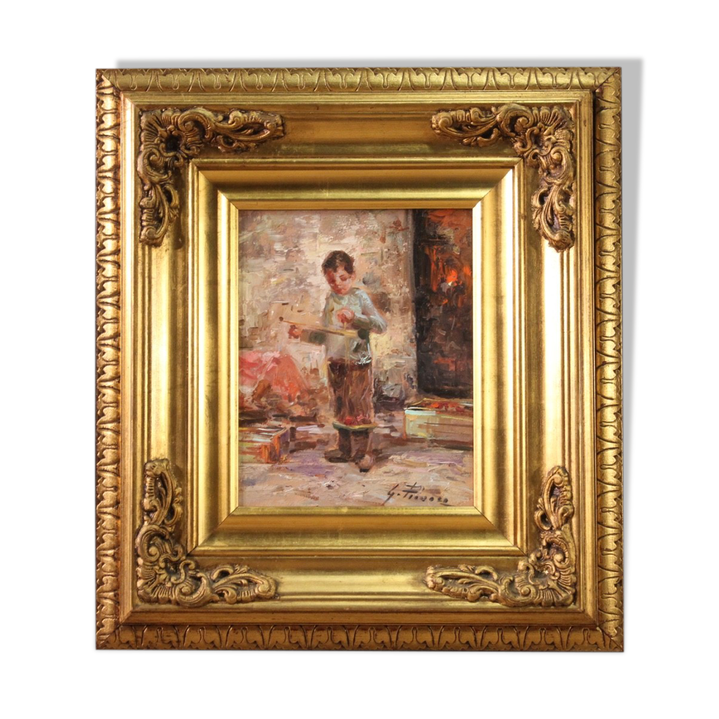 Painting signed in the impressionist style from 20th century
