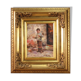 Painting signed in the impressionist style from 20th century