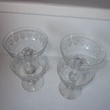 4 old champagne glasses