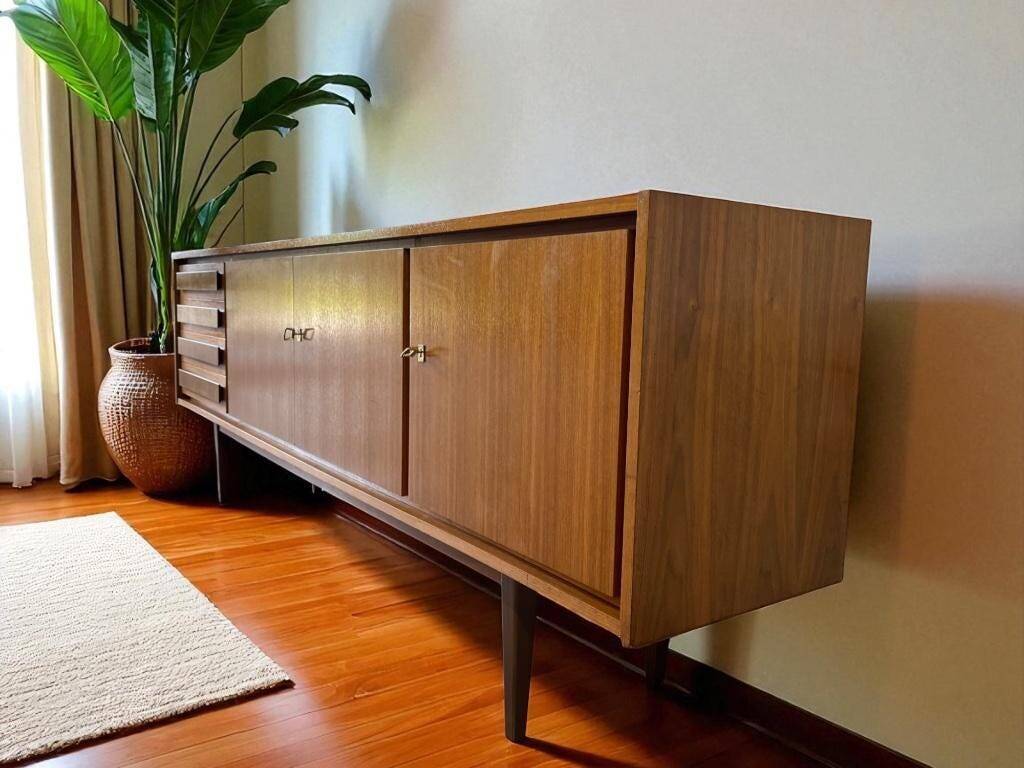 XL vintage wooden sideboard / buffet / chest of drawers