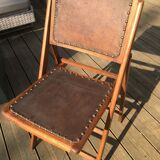 Leather folding chair
