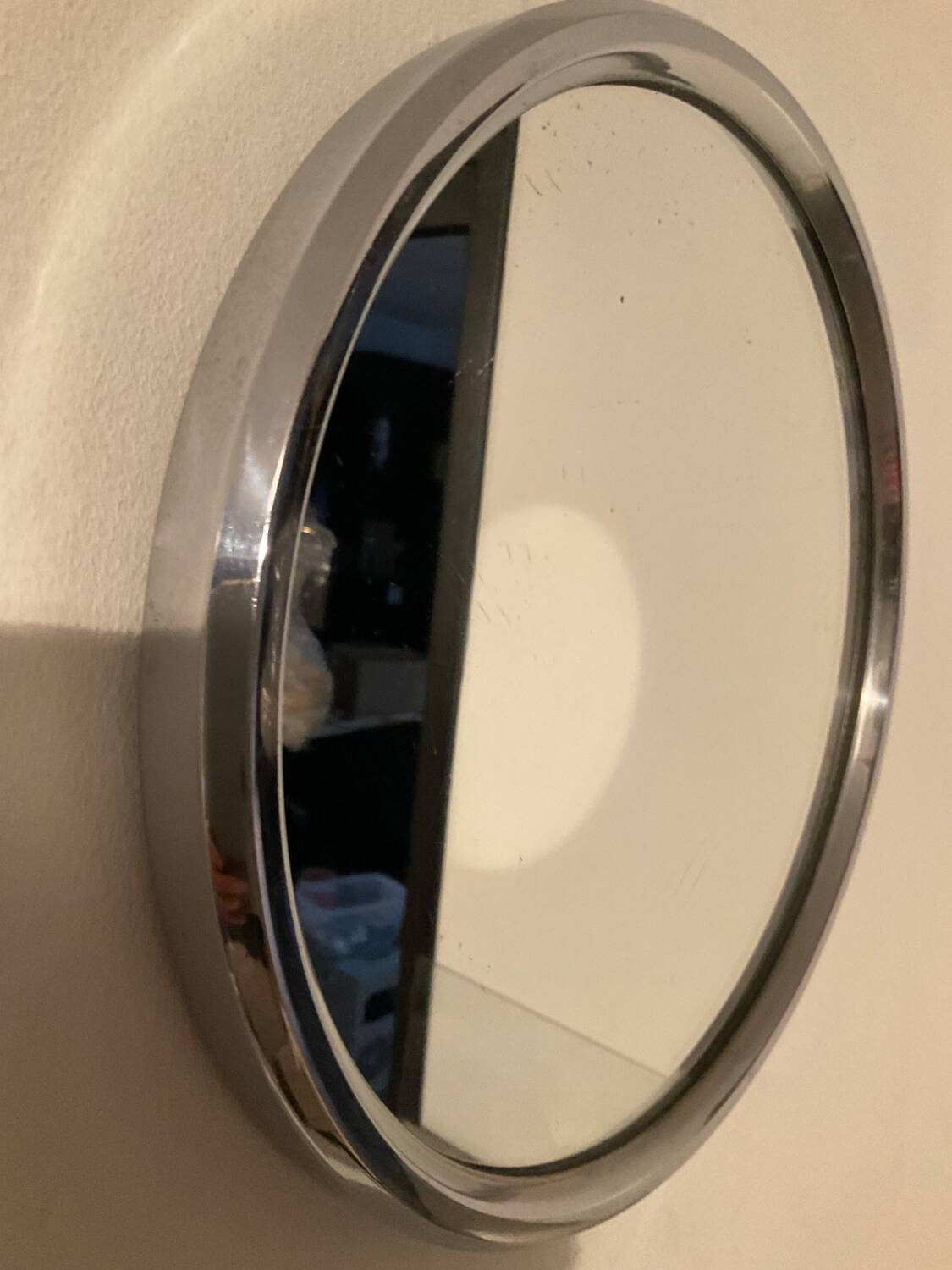 Vintage stainless steel mirror from the 50s and 60s