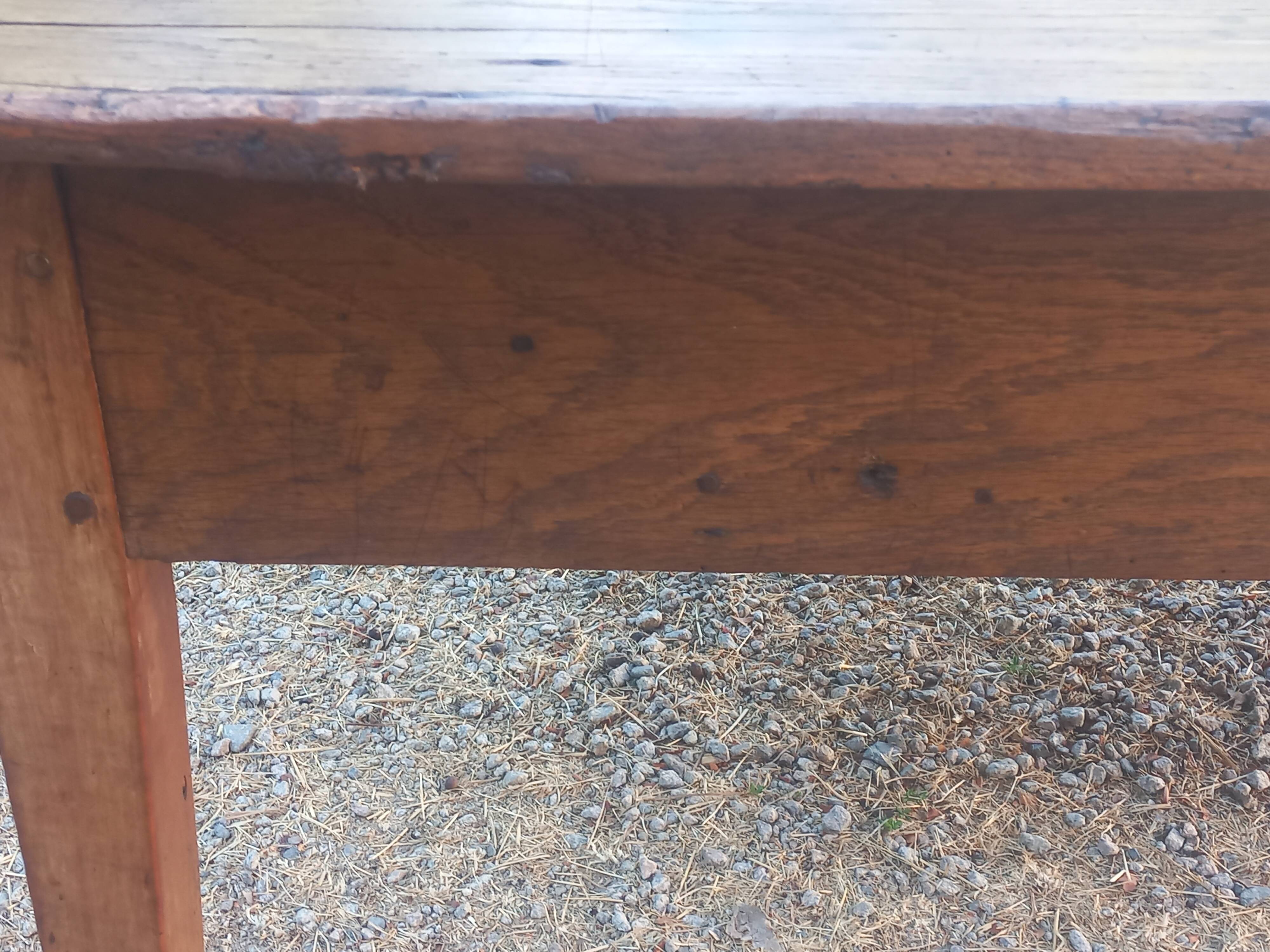 19th-century oak farmhouse coffee table 149cm