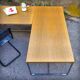 XXL coffee table in oak and chrome steel