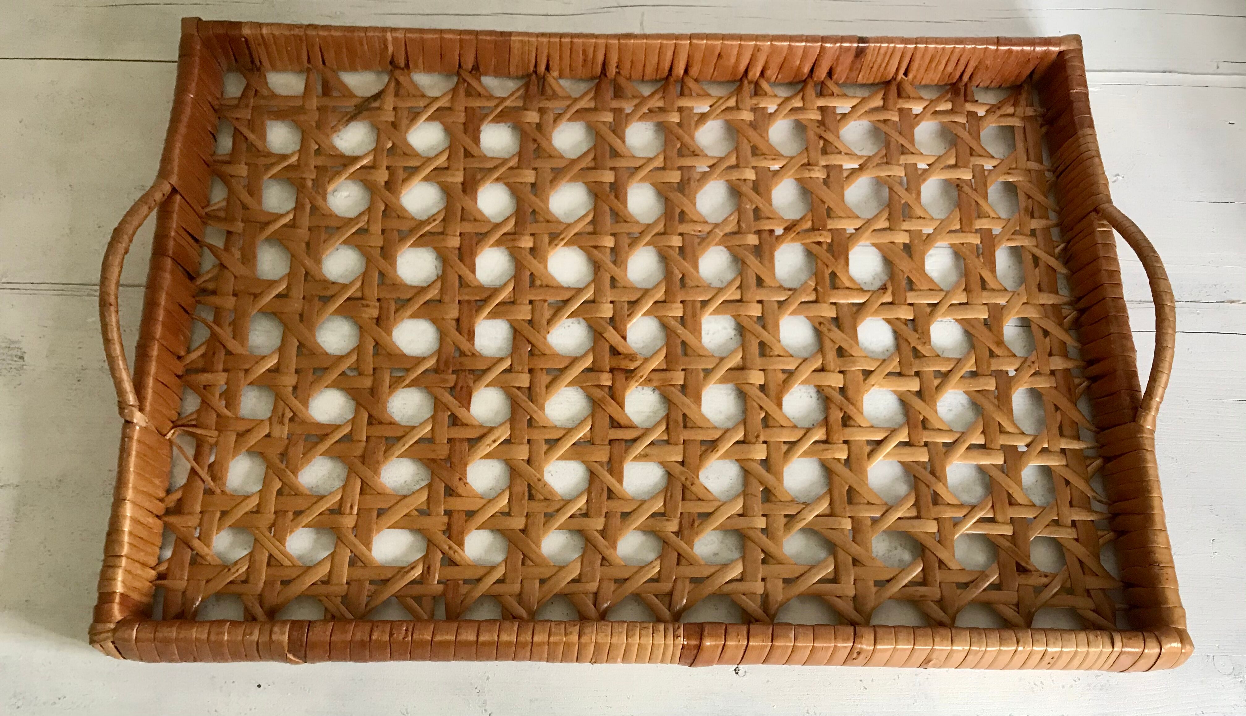 Vintage rattan tray