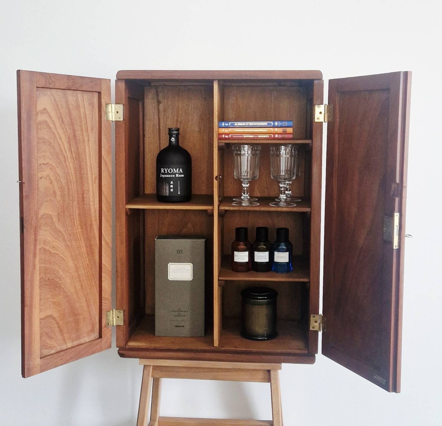 1950s handcrafted cabinet - Solid mahogany wood - Unique piece