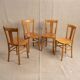4 vintage bistro chairs from the 1950s in raw wood