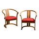Pair of beech armchairs by Isamu Kenmochi, Japan circa 1965