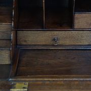 Antique English oak secretaire late 18th/early 19th century with stepped interior and working locks