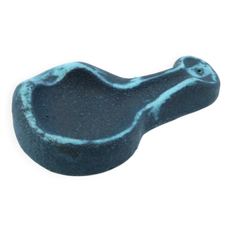 Accolay blue ceramic free-form ashtray, 1960s