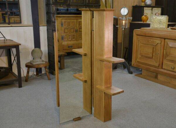 Wall shelf with adjustable mirror by Guillerme et Chambron for Votre Maison 1960's