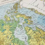 Vintage North America map from 1950