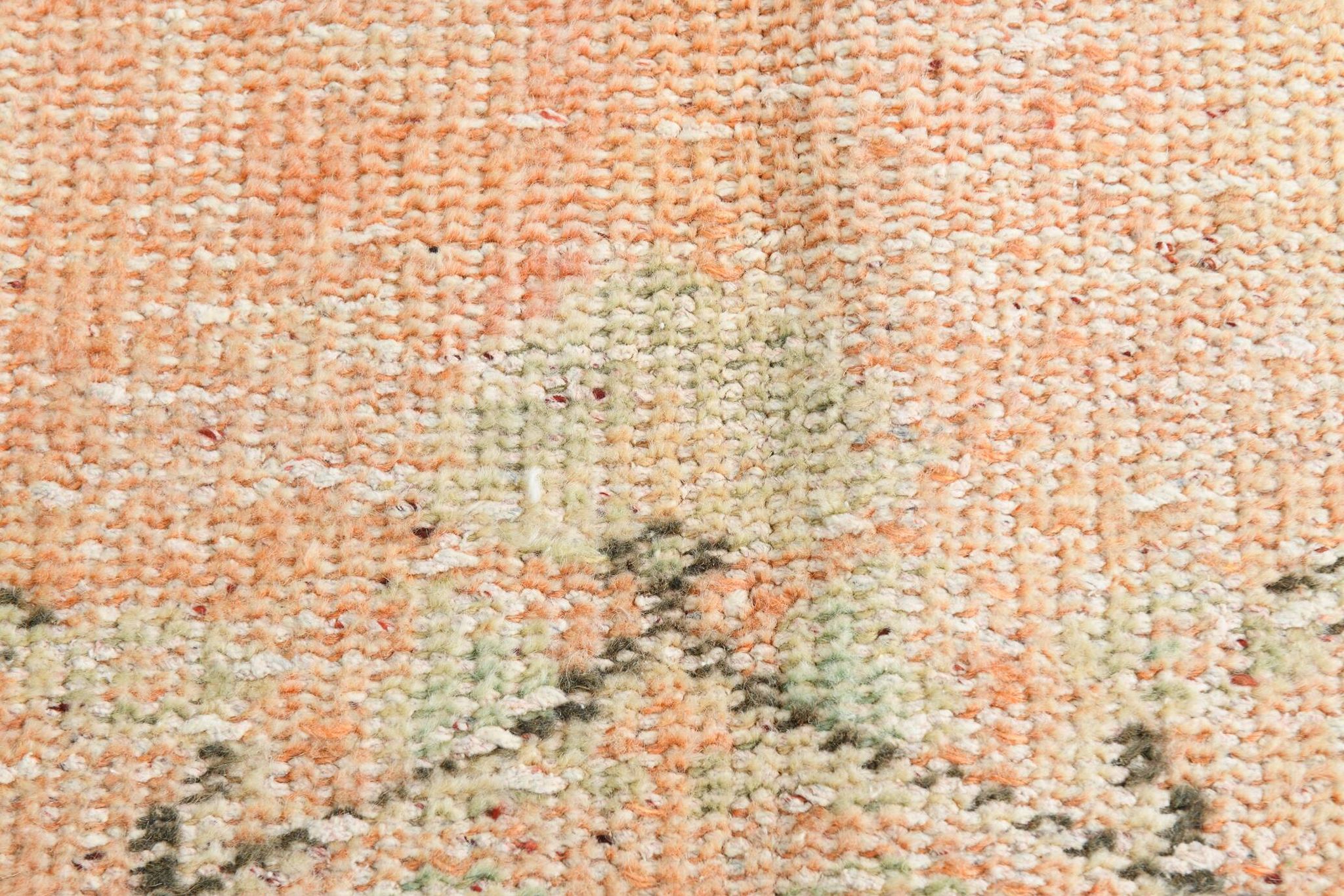 Blush Pink & Sage Green Oushak Vintage Rug For Living Room, 166x266 Cm
