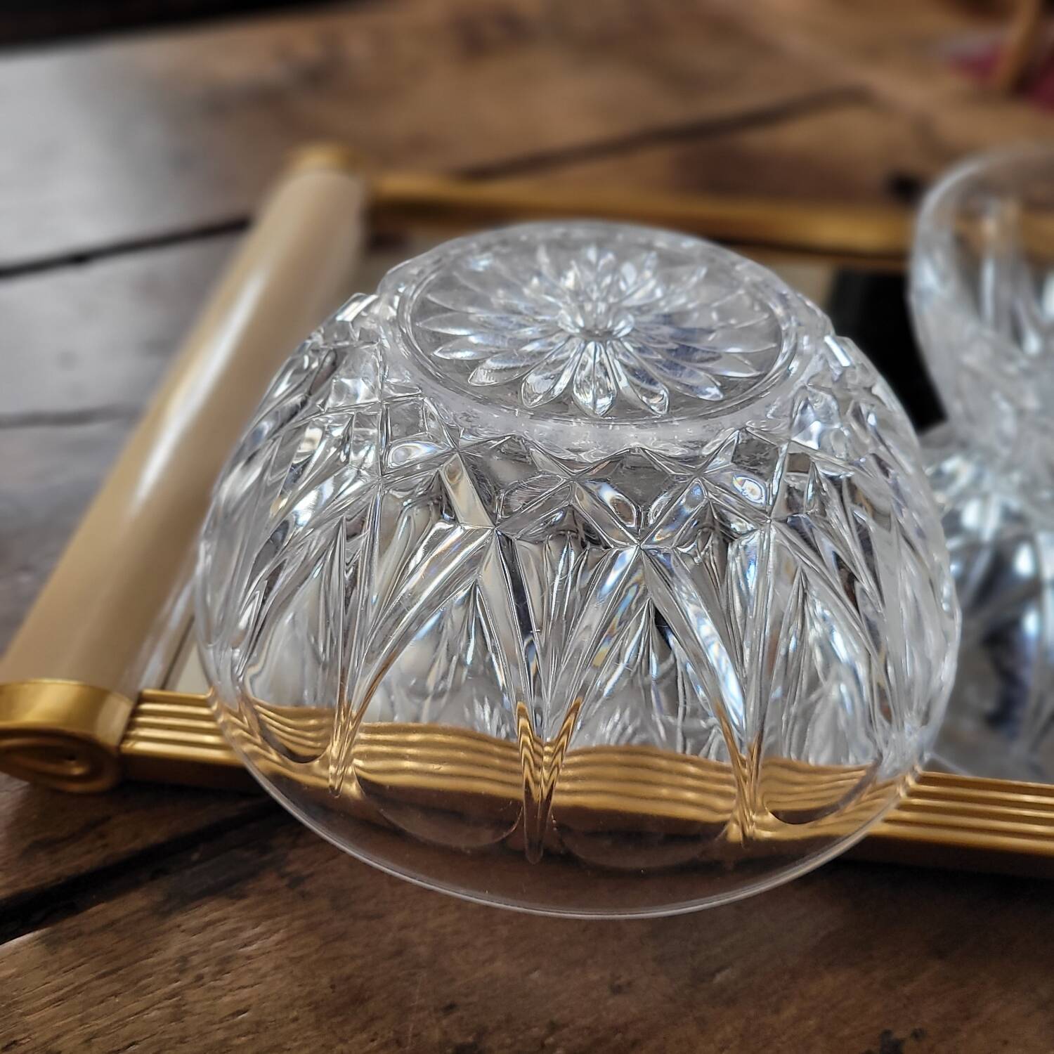 Pair of molded glass salad bowls – 1960s-70s