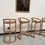 Set of 4 Allmimö stools in solid oak