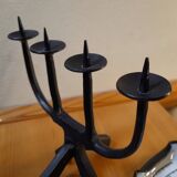 Brutalist wrought iron candlestick, 1960s