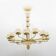 Mid Century Modern Style Brass and Murano Glass Big Chandelier