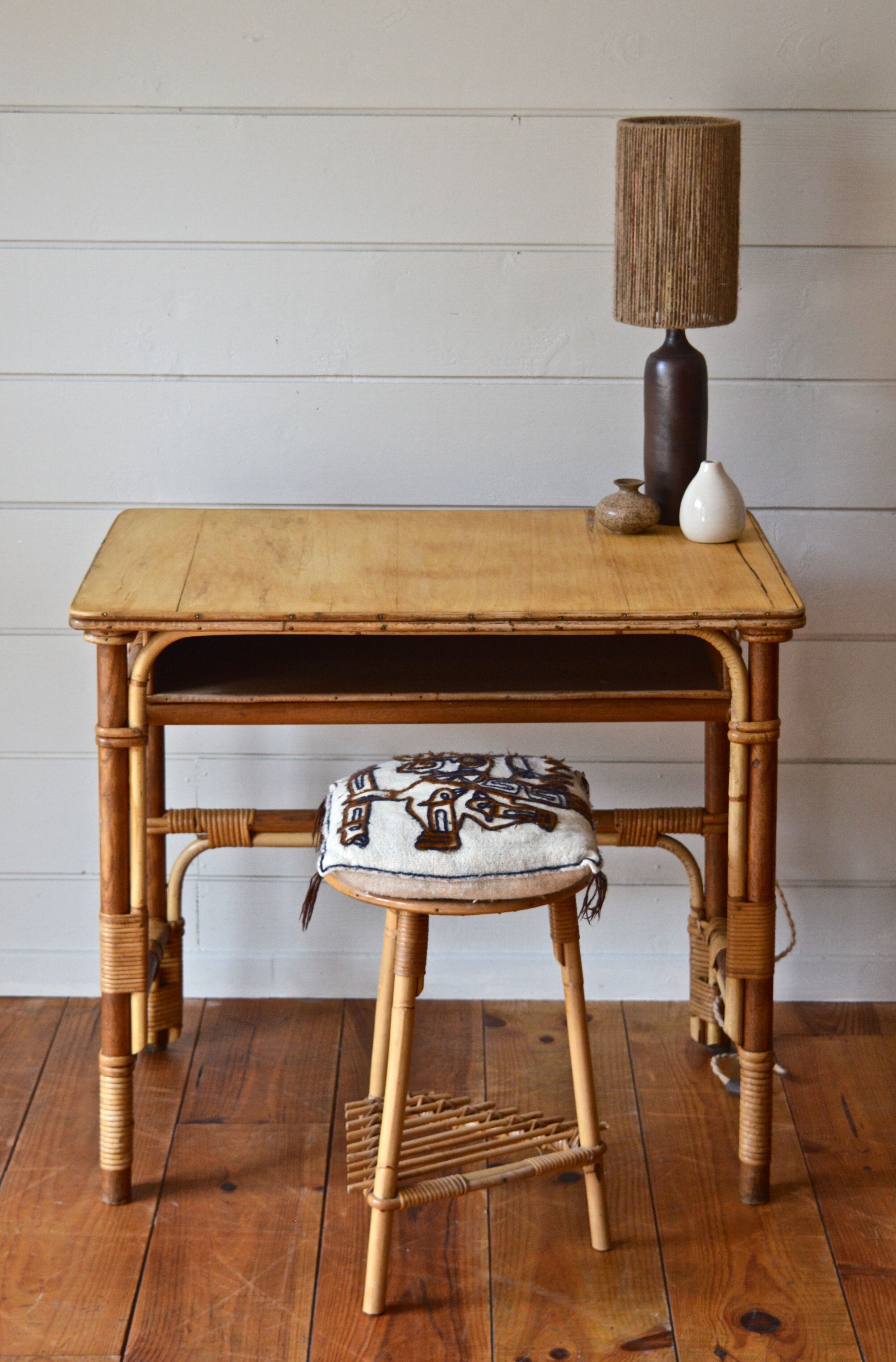 Rattan and wicker desk