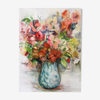Spring vase and bouquet