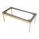 Vintage coffee table gold aluminium & star glass 1960s