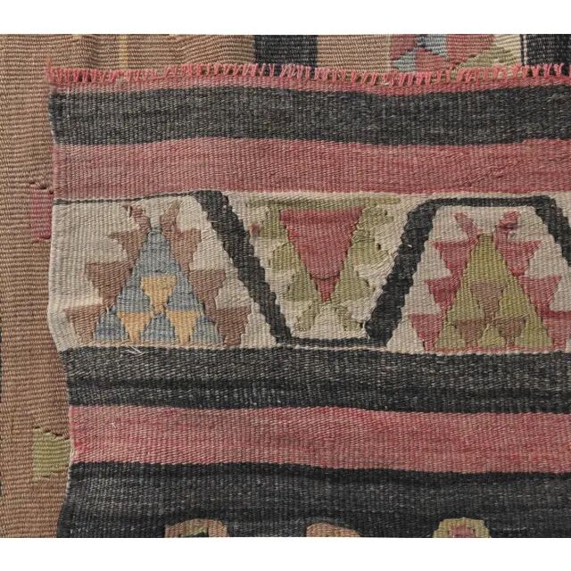 1970s Turkish runner handwoven wool flatweave kilim rug  102x340