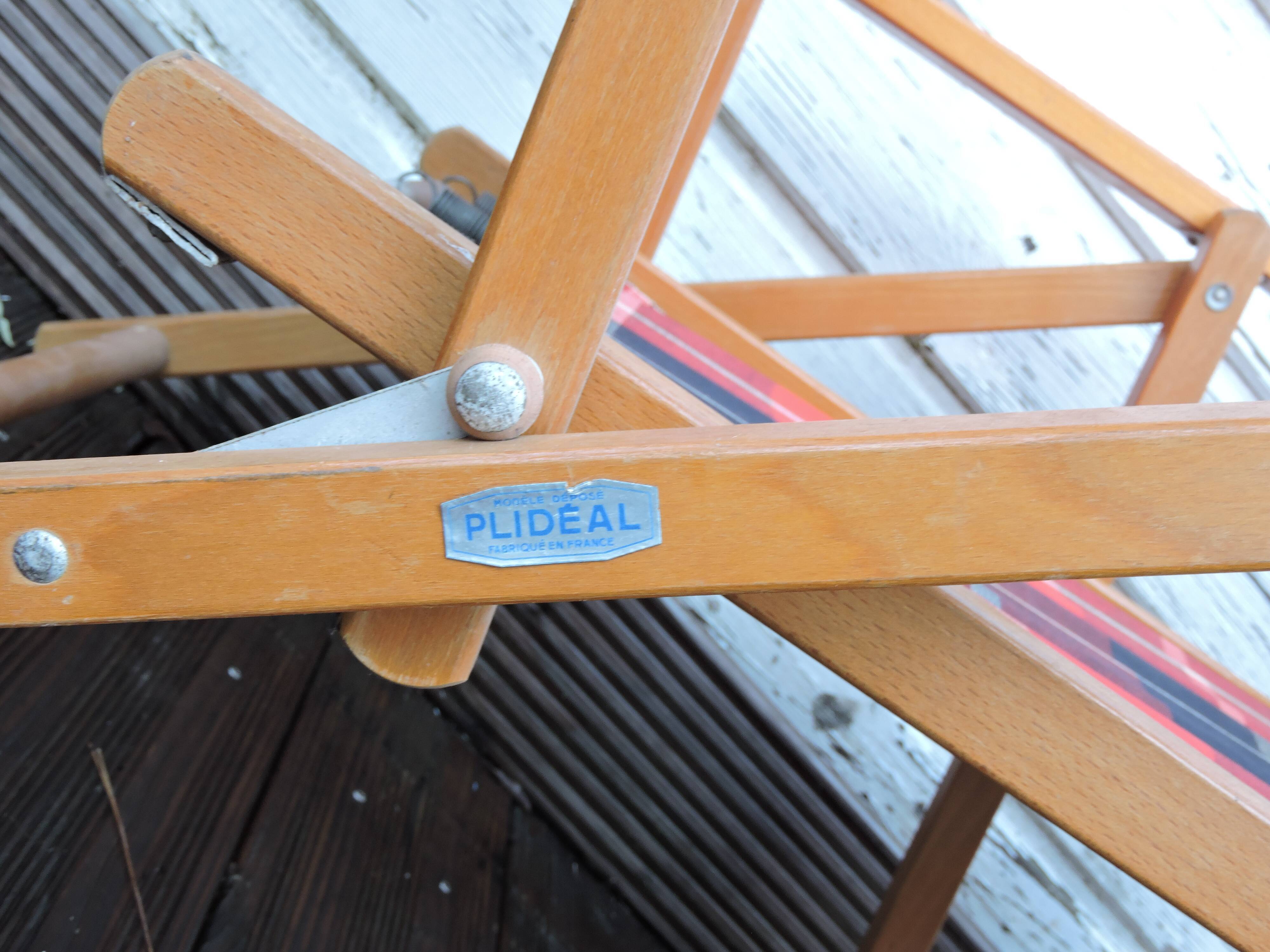 Pair of folding camping chairs Plidéal vintage 1950