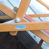 Pair of folding camping chairs Plidéal vintage 1950