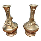 Pair of bronze vases