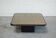Table basse plateau miroir et cuir