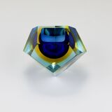 Faceted diamond caviar bowl Mandruzzato Sommerso, Murano glass, Italy, 1960s