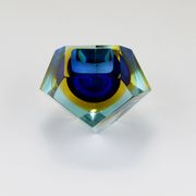 Faceted diamond caviar bowl Mandruzzato Sommerso, Murano glass, Italy, 1960s