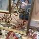 Miroir de bistrot Art Nouveau en verre églomisé