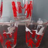 5 ancien verre vintage cigogne alsace