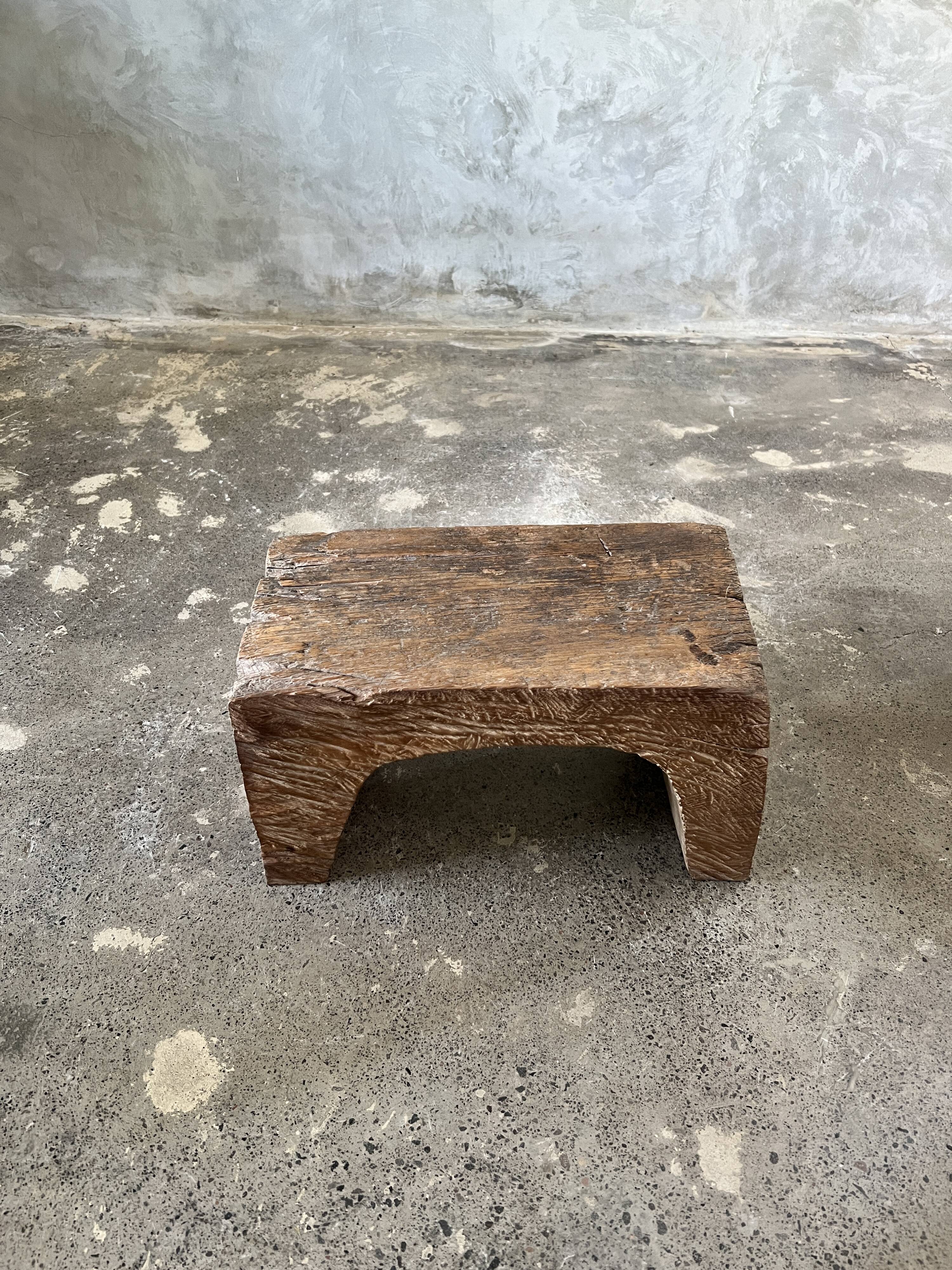 Low stool in old Asian monoxyl teak