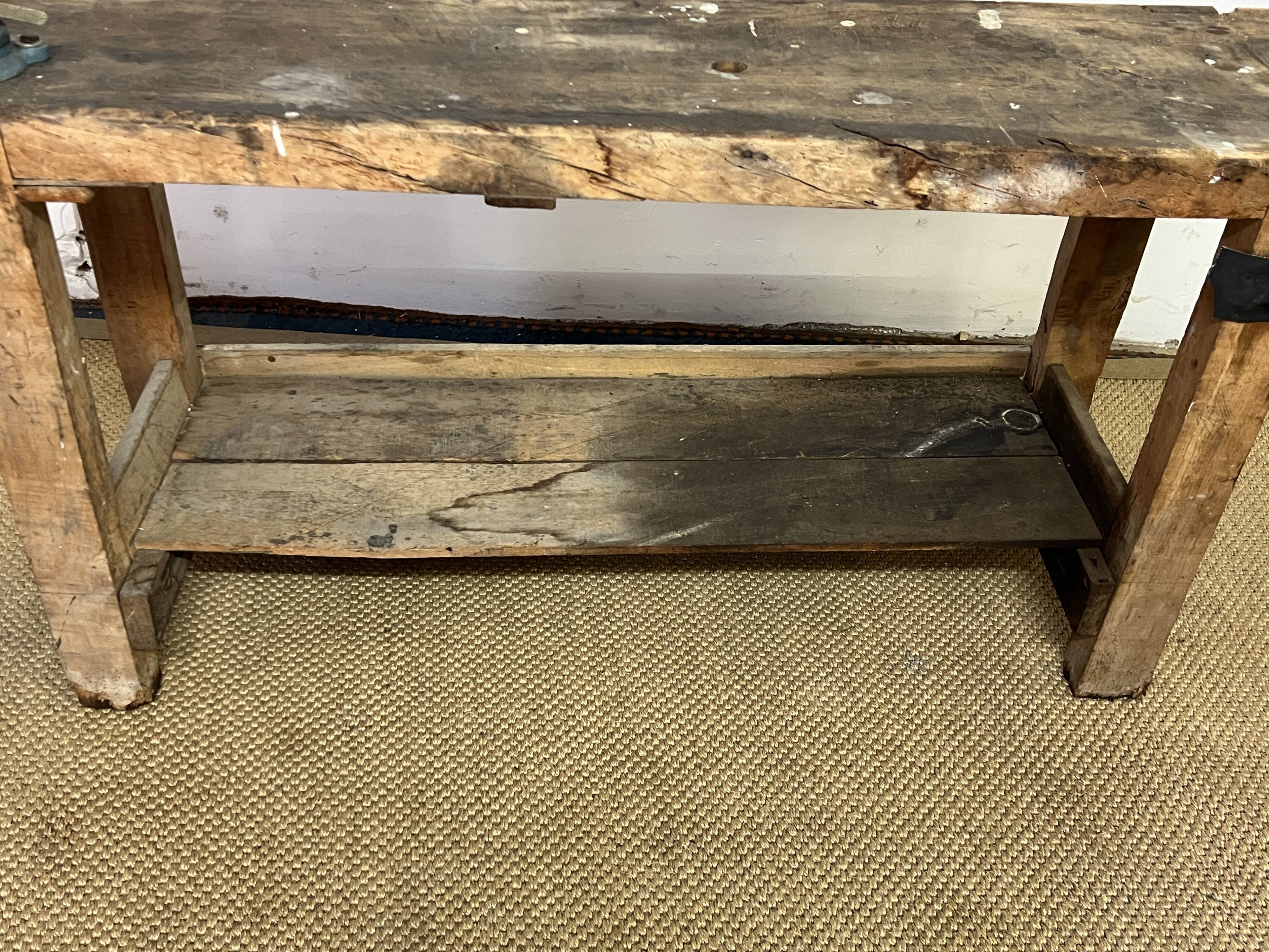 Old wooden craft workbench