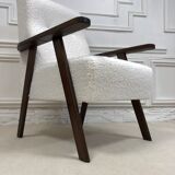 Vintage armchair in curly wool