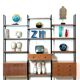 Modular storage unit and teak bookcase. Italy, 60s
