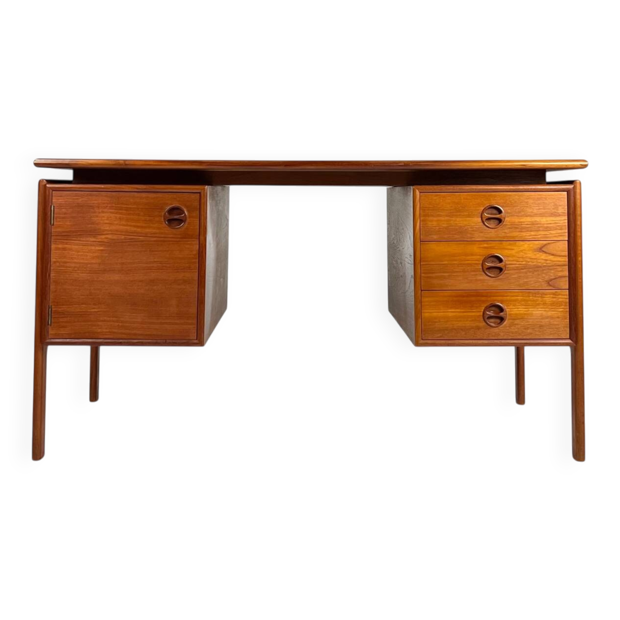 Bureau en teck design danois autoportant Gasvig Møbler vintage milieu du siècle