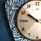 Vintage formica clock silent wall clock "Jura Flowers"