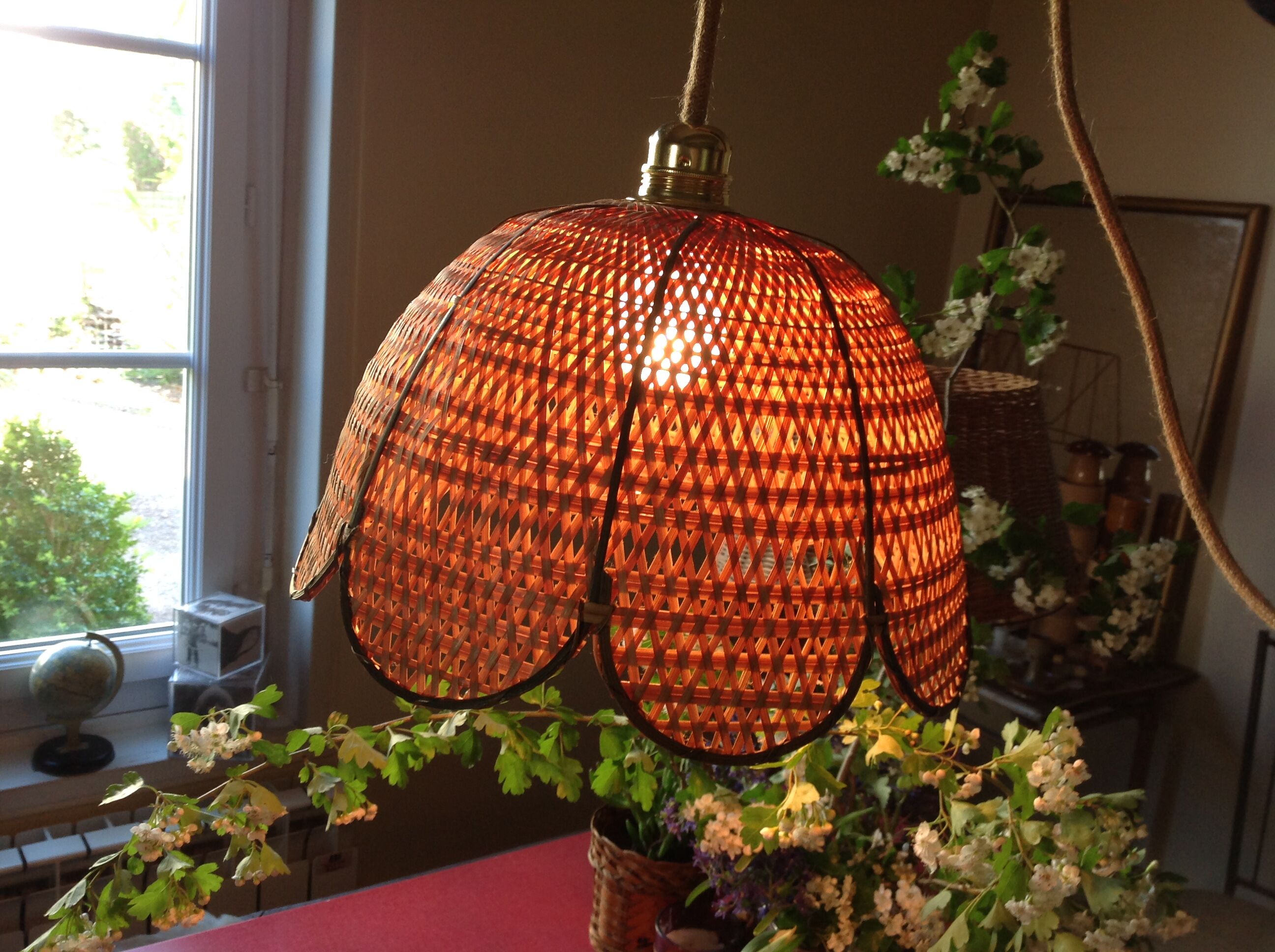 Rattan flower hanging