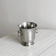 Matte silver metal ice bucket