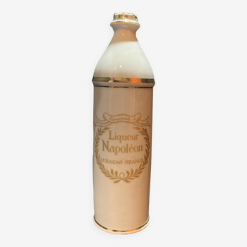 Bouteille en porcelaine, fabrication française, liqueur Napoléon curaçao orange.