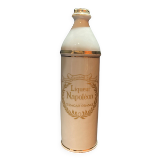 Bouteille en porcelaine, fabrication française, liqueur Napoléon curaçao orange.