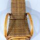 Chaise longue en rotin bicolore du milieu du siècle Années 1960