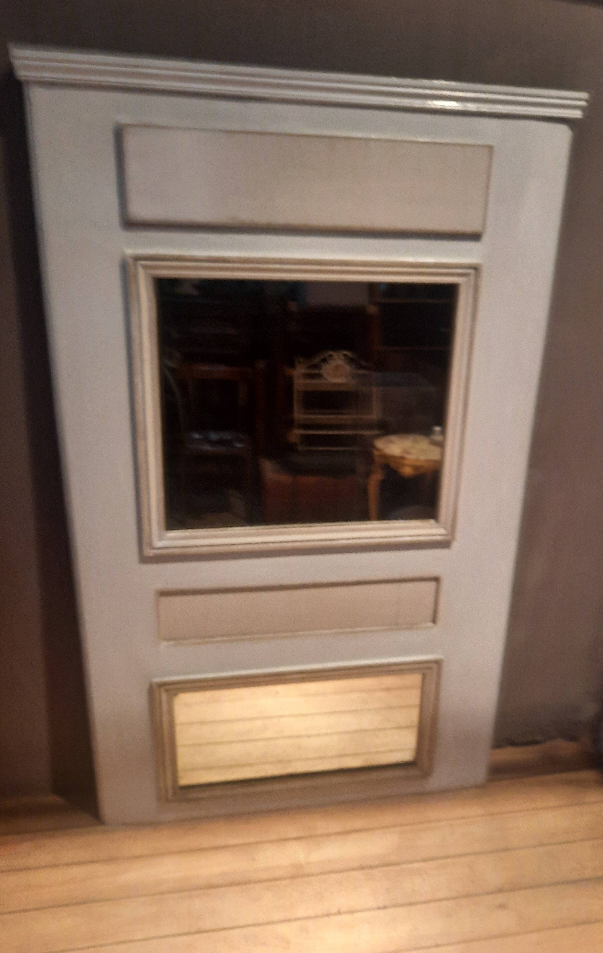 Woodwork trumeau with two mirrors